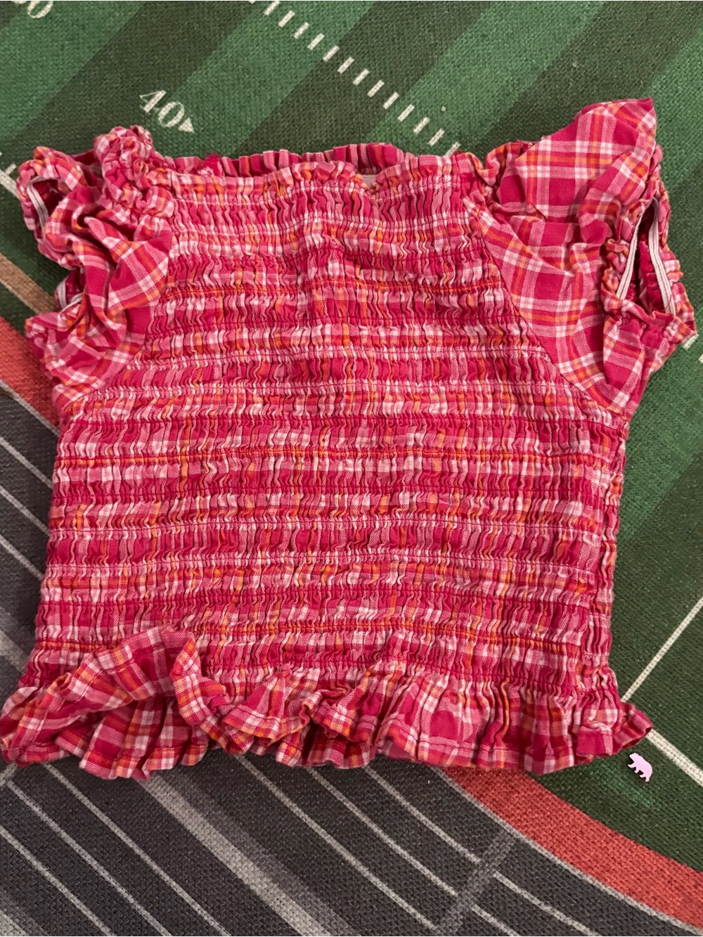 Vintage Rainbow tag Gymboree Girls Smocked Plaid Top 2-3 years